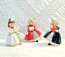 #6 Set of 3 Vintage 1956 Napco Christmas Girl 5