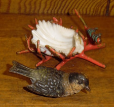 Vintage / Antique Cold Painted Austrian Bronze Bird & Shell Nest Figurine -AS IS picture