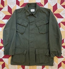 Vintage 60s US Army Jungle Jacket 4th Pattern Ripstop Large Long Vietnam AS IS picture