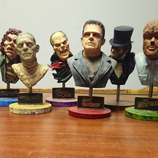 Universal Monsters Character Bust Figurines Set: Mummy, Wolf Man, Phantom + picture