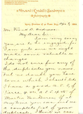 1886 Handwritten Letterhead signed Howard K Sanderson Autographs Lynn Mass Bay picture