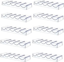 10 Pack Clear Acrylic Poker Chip Tray Rack for Parties Home Casino Nights picture