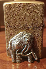 Vintage Mammoth Brass Lighter Patch DIY Handmade Collectible Emblem picture