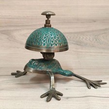 Nautical Brass Frog Desk Bell Vintage Style Antique Look Reception Counter Bell picture