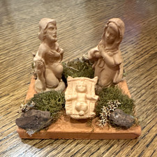 Vintage Italian Terra Cotta Clay Nativity Set Manger Scene, Hand-Made in Italy picture