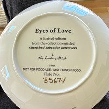 Danbury Mint Eyes of Love Limited Edition Ceramic Labrador Retriever Plate picture