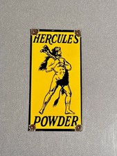 VINTAGE 12” HERCULES POWDER PAINTPORCELAIN SIGN CAR OIL GAS MOTORCYCLE TRUCK picture