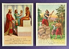 (2) Antique 1911 Bible Lesson Picture Cards Christian Sunday School  David  Cook picture