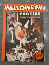 RARE Excellent Condition Dennison Halloween Parties Magazine Bookie Book 1930s picture