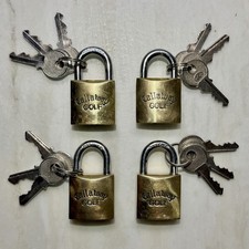 Lot of (4) Vintage Callaway Golf Brass Padlocks with Keys - Travel Luggage Locks picture