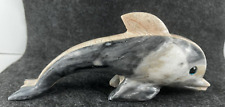 Heavy Marble Dolphin Figurine Hand Carved Sculpture Nautical Figurine 8