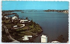 Vintage Bermuda aerial view postcard from Paget, 1970s picture