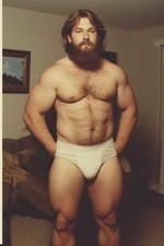 Muscle Male Beefcake Risque Bearded Portrait 4x6 Photo picture