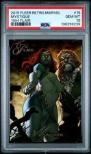 2015 Marvel Fleer Retro 1994 Flair Origins Mystique #15 PSA 10 GEM MINT POP 6 picture