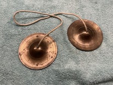 Vintage Pair of Copper Tingsha Cymbals (Tibetan Meditation Bells) 3.75 Inches picture