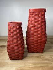 Dresden & Co (Longaberger Co.) Garden Love Vase Basket Red Set Of 2 Holiday picture
