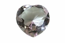Tripact Lavender Crystal Diamond Heart Shaped Jewel Paperweight 80mm Diameter picture