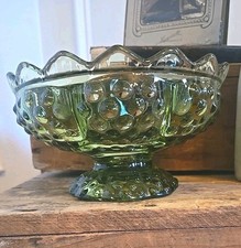 Vintage Mid Century Modern Fenton  Avocado Green Dish Sought After 6