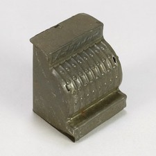 Early-1900s Penny Toy Cash Register Tin Antique Coin Bank picture