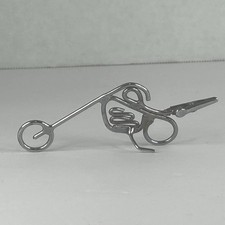 Vintage Motorcycle Shaped Tobacco Roach Clip c. 1970’s Chopper 4” picture