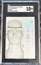 2025 Skybox Metal Universe Batman Platinum Portraits The Riddler #PP-1 SGC 10 picture