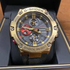 Casio G-SHOCK GST-B100RH-1AJR Hachimura Solar Radio Black Red Gold Watch picture