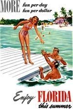 🌴 Vintage Florida Travel Poster - Enjoy the Sunshine ☀️ 24x36” - 200gsm picture