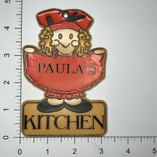 Vintage Paula's Kitchen Chef Fridge Magnet Bromac 1983 Kitchen Decor picture