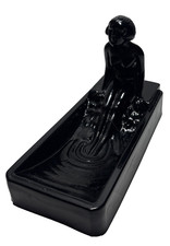 Vintage 1981 Sarsaparilla Art Deco Bathing Beauty Black Amethyst Glass Dish SDD picture