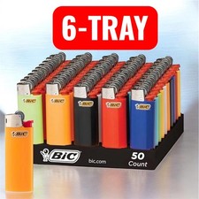 BIC Classic Maxi Lighters, Assorted Colors, 6-BLACK TRAY Lighters picture