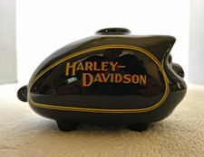 Vintage 2002 Harley Davidson Ceramic Hog Piggy Bank Motorcycle Gas Tank Novelty picture