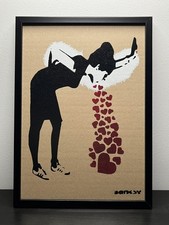 Banksy (after) - stencil on cardboard 20×30 - framed - edition of 50 picture