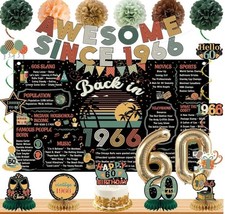 60Th Birthday Decorations Men Women, Colorful Vintage Back in 1966 Poster Cheers picture