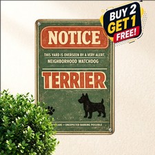 Vintage Corgi Tin Metal Signs 8x12 Warning this property is protected bY a high picture