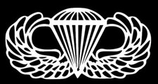 AIRBORNE WINGS Window Sticker Decal - WHITE - JUMP WINGS 4.5