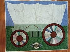 VINTAGE 1993 OREGON TRAIL SESQUICENTENNIAL MAP QUILT OOAK BY JANE FILENER MINT picture