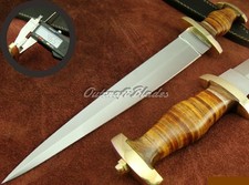 Custom Hand Made 12C27 Steel Swiss BASELARD Dagger w/ Leather Stacked Handle picture