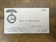 1907 NALC Delegate Card Canton Ohio St Louis Missouri Postal Worker Union USA picture