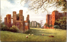 Kenilworth Castle, The Ruins From The Ramparts. Sheep. Postcard. E. picture