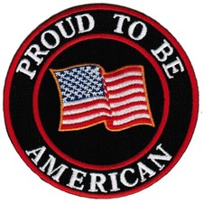 PROUD TO BE AMERICAN embroidered iron-on PATCH US USA flag UNITED STATES AMERICA picture