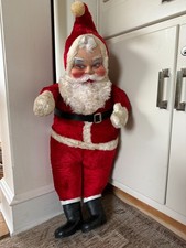Vtg Christmas Santa Claus Doll 32” Tall 1950’s Ruston Rubber Faced Needs TLC picture