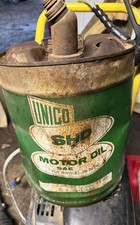 VINTAGE UNICO 5 GALLON MOTOR OIL CAN SHD SPOUT, LID, & HANDLE Farm Find picture