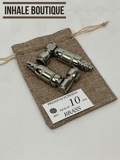 Collectible metal smoking pipes 3” / Set Of 2/ Nickel-plated / In Burlap Pouch picture