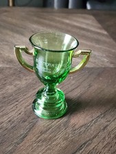 Antique EAPG Green Glass Trophy Souvenir Of Rogers City, MICHIGAN  picture