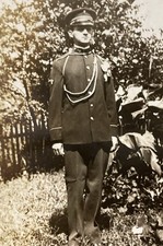 WW1 Era Soldier In Uniform At Attention Photograph picture