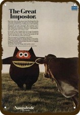 1967 NAUGAHYDE FABRIC & NAUGA MASCOT Vintage-Look DECORATIVE REPLICA METAL SIGN picture