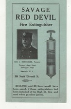 Savage Red Devil Fire Extinguisher Newark NJ Advertising Pamphlet Circa 1910 picture