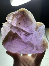 rare natural Pinkish purple fluorite crystal mineral specimen with color zoning picture