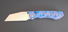 Kizer Cutlery Wharning N690 Wharncliff Blade Blue/Purple Vortex Micarta Handles picture