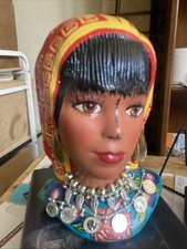 Gitana/gypsy Lady Bust, hand-Painted And With Jewelry&Earrings picture